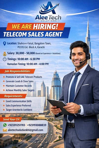 We Are Hiring – Telecom Sales Agent