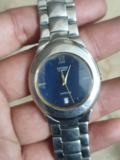 Citizen Date Quartz Sapphire glass blue Dial watch