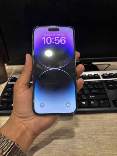 I phone 14 pro Max with box factory unlocked  128 gb