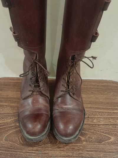 Buckle Leather Field Riding Boots