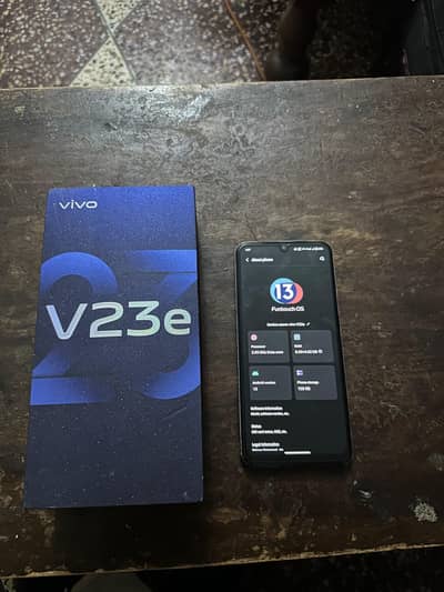 Vivo v23e total original with box only back creak