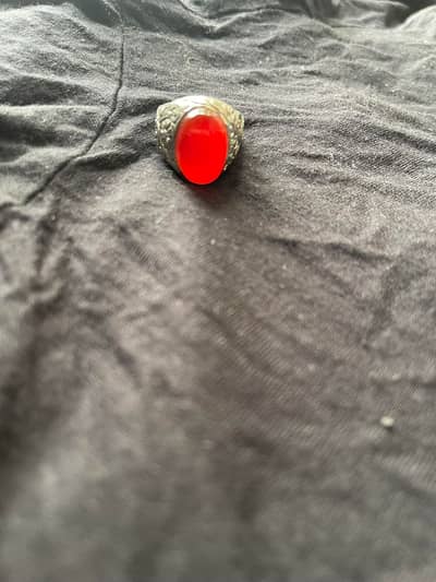 Silver men ring Aqeeq