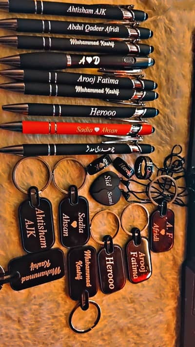 Customized pen Keychain ring braclet necklace and more