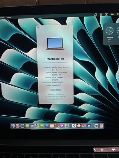 Macbook pro 2019 16gb DDR3 500 SSD storage