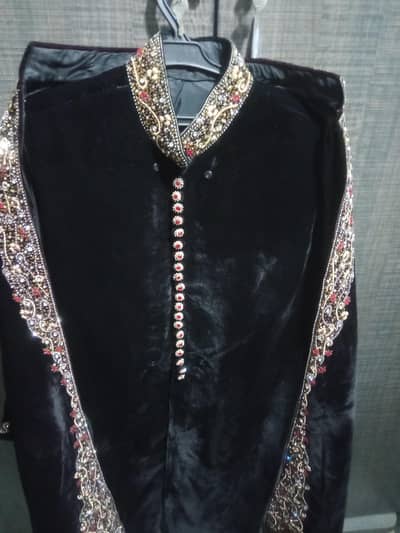 Sherwani mehroon Velvet Dohla dress groom dress  sharwani 2pc