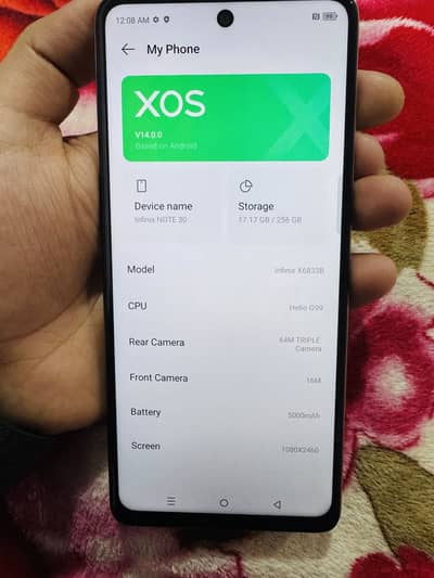 Infinix Note 30 Orange color Mobile 8+5Rim 256Gb only mobile