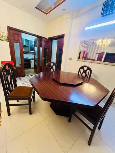 Pure Shiny Wooden Dining Table Set for Sale – with 6 chairs