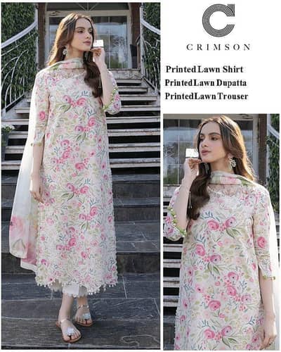 3 Pcs Lawn Printed Unstitched Suit