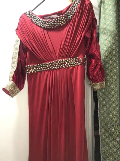 Red n gold gown