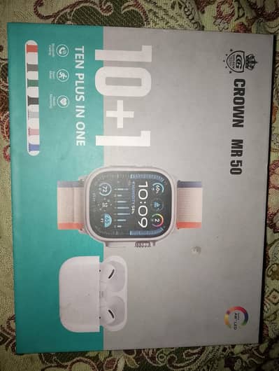 crown MG 50 smart watch with airports  with 7 straps different colours