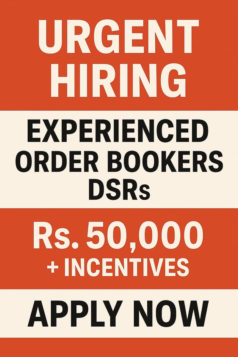 Order Booker Hiring - Mehmoodabad, Qayumabad, Defense View - Sales Jobs ...