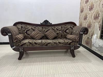 Solid Wood 3-Seater Deewan