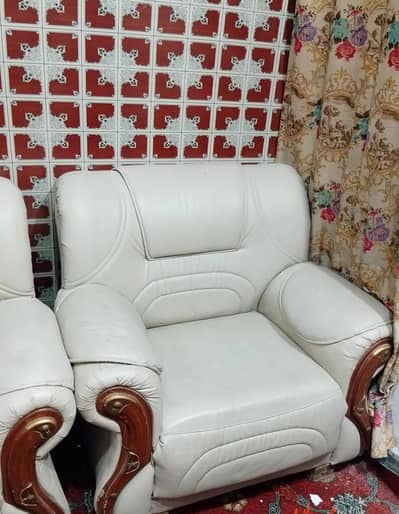 7 Seater Sofa Set urgent for Sale – White Colour