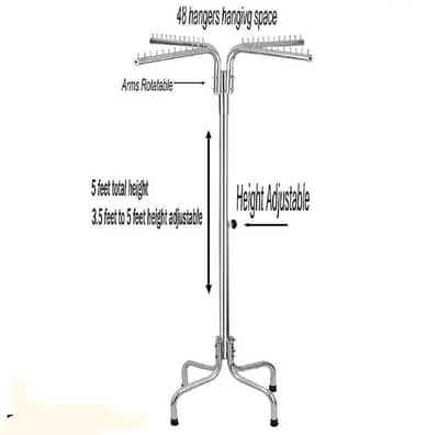 Cloth Hanging Stand Rack Adjustable Rotatable 48 Hangers free delivery