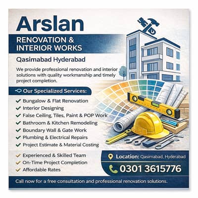 Renovation & Interior Works – Qasimabad Hyderabad