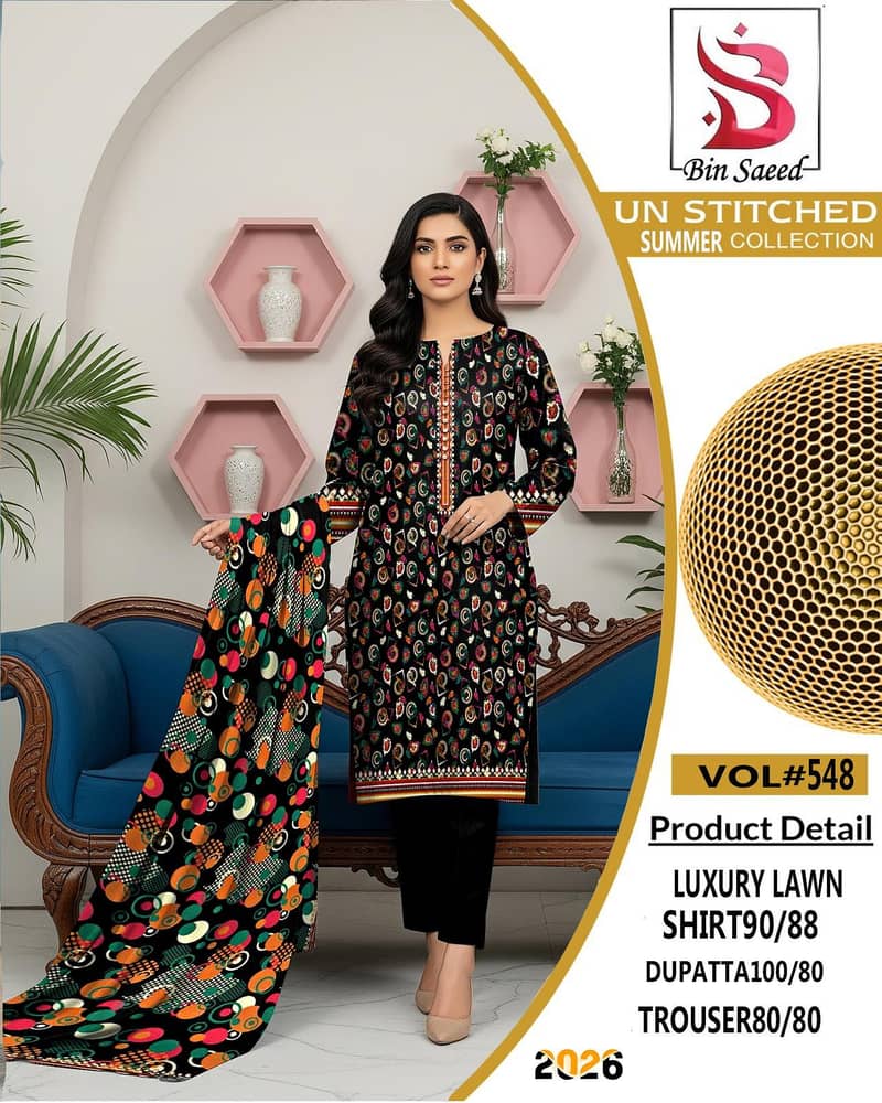 ladies three piece suit # ladies dress #lawn suit # new design lawn 3