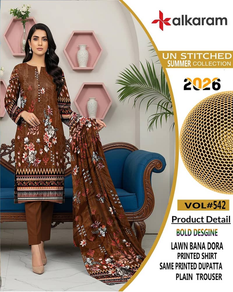 ladies three piece suit # ladies dress #lawn suit # new design lawn 4