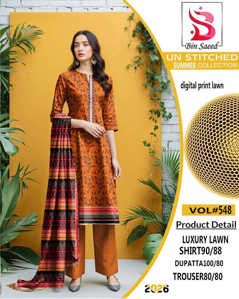 ladies three piece suit # ladies dress #lawn suit # new design lawn 5