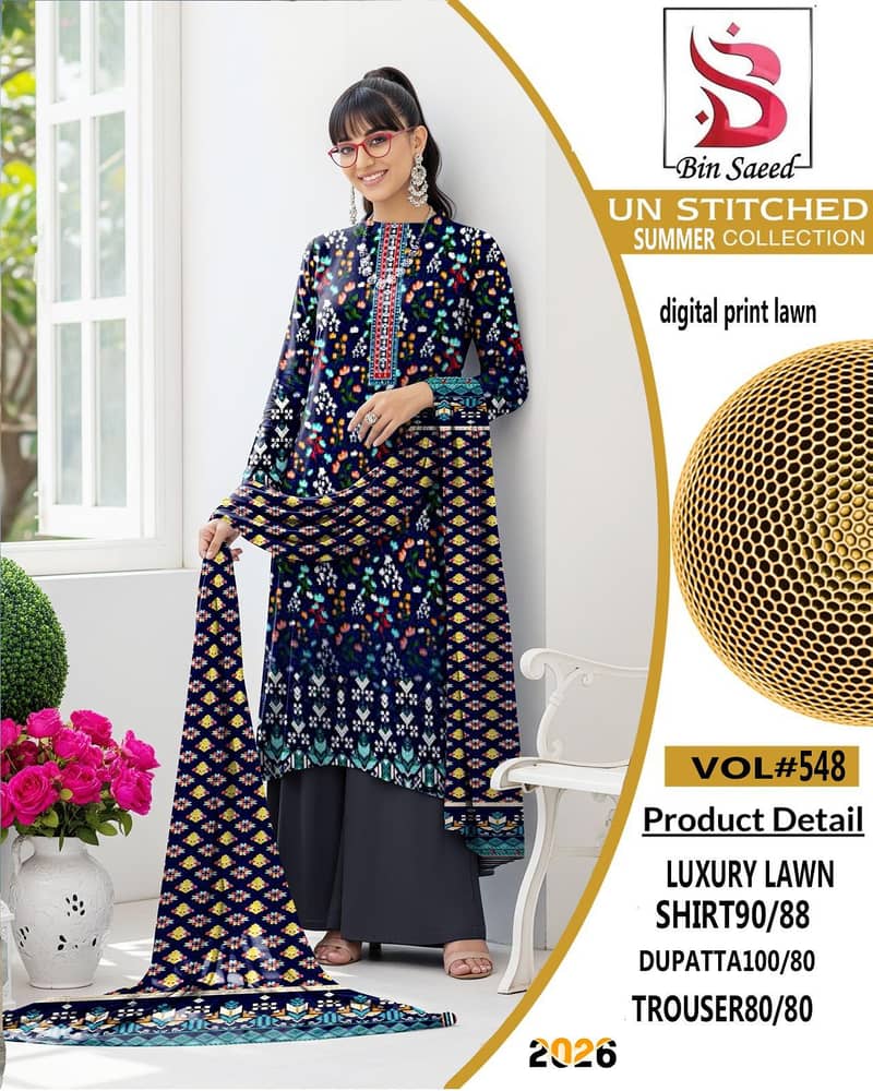 ladies three piece suit # ladies dress #lawn suit # new design lawn 7