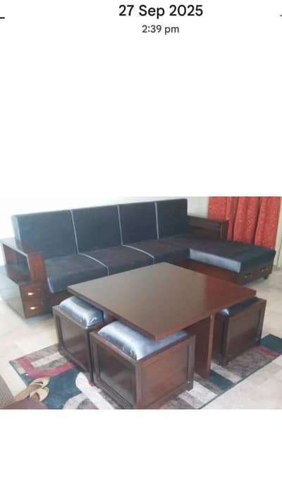 L shape Sofa set with Center Table  Import from Lahore.