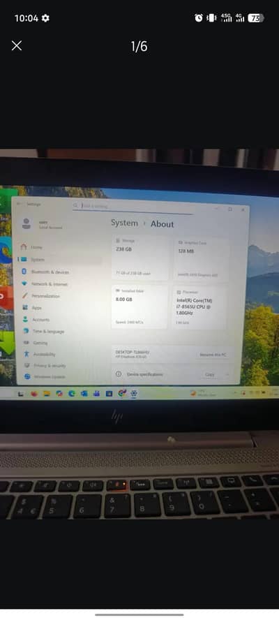 Hp Elite book core i7 8th generation
