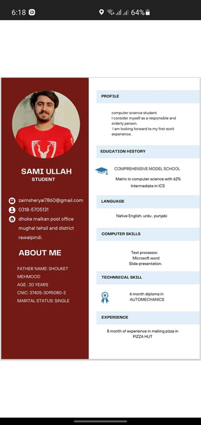 mjy job chya DHA phase 2 ma pizza hut ka kam kia hua ha. RGB pa kam ki