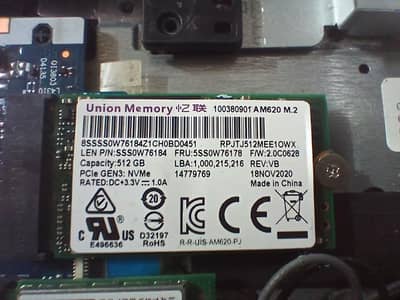 Union Memory 512GB NVMe SSD (M. 2 2242) - High Speed PCIe Gen3