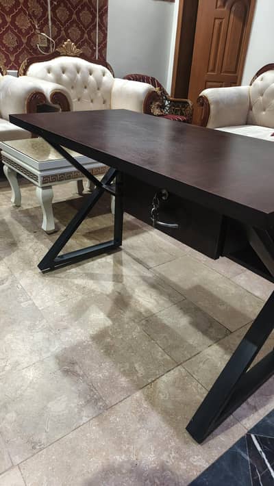 Office Computer Table 4x2 Metal Frame with Drawer