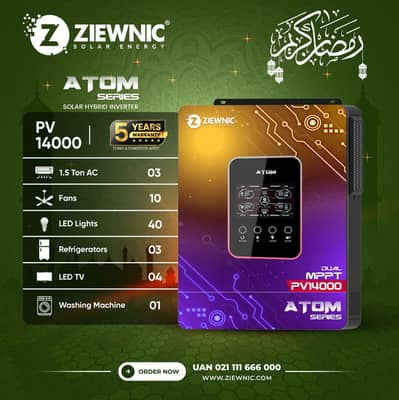 Ziewnic Atom Series PV14000 – Dual MPPT Solar Hybrid Inverter