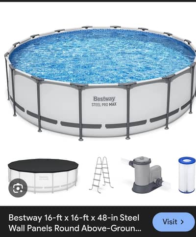 Swimming Pool Bestway Steel Pro Max 16ft x 48in Round – Complete Set –