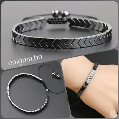 New trading Black magnetic bracelet with Shine gry Color .