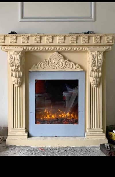 Fireplace - fire place decoration- Fireplace work - Pvc wallpanel
