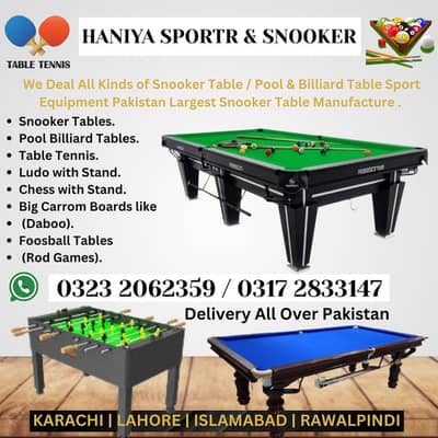Snooker Table New & Used Available | Snooker Carpet Fittng/Rasson/Cue