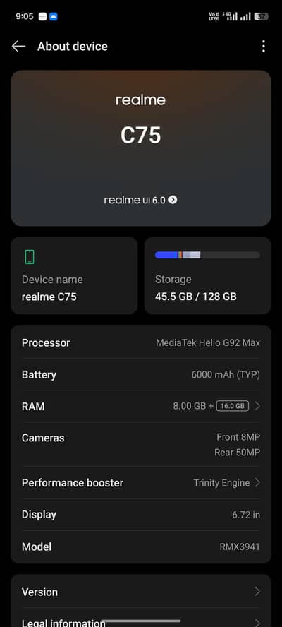 realme c75 8gb 128 all ok ha 11 month warranty abi ha