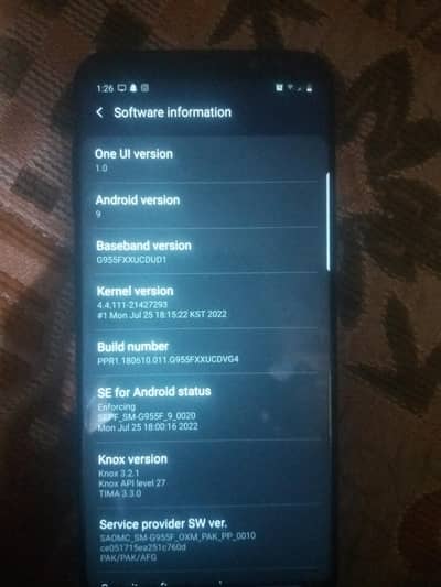 s8 plus 4/6gb pta approved