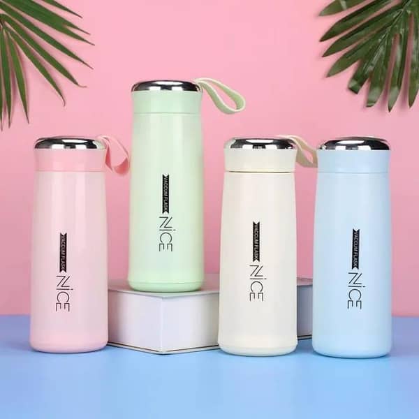 400ml Vacuum Flask Water Bottle – Stainless Steel Insulated Thermos | Leakproof Travel Mug with Strap – Reusable & Eco-Friendly – Sports Bottle for Gym, Office, Travel – Durable Metal Bottle for Men, Women & Kids | Hot & Cold Bottle