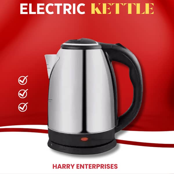 Electric Kettle with 1.8L Capacity and 1500W Power for Quick Boiling