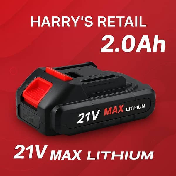 21V Rechargeable Lithium-Ion Battery for Portable Pressure Washers – 20 Minutes Runtime, Fast Charging, Lightweight & Durable