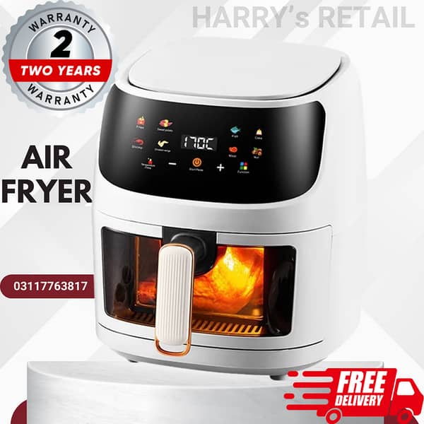 Air Fryer 10L / 8L / 6L Large Digital Air Fryer with See-Through Window and Full Digital Panel