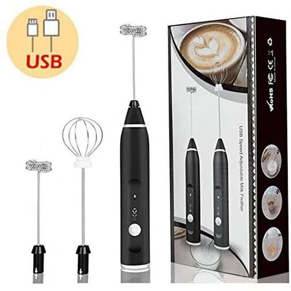 Rechargeable Coffee Beater & Egg Whisker – Portable USB Hand Mixer with Stainless Steel Head