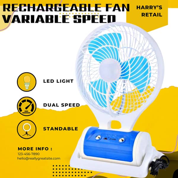 Rechargeable Fan with LED Light – Portable Table Fan with Long-Lasting Battery | USB Charging | Strong Wind Speed | Silent Operation | Adjustable Angle | Mini Fan for Home, Office, Camping & Outdoor Use