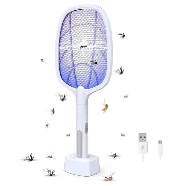 Mosquito Killer Racket – 2-in-1 Electric Mosquito Killer Racket – Rechargeable Insect Trap Lamp & Fly Swatter | LED Light, Safe Net, Long Battery Life | Mosquito Zapper for Indoor & Outdoor Use UV – Mosquito Killer – Mosquito Racket Rechargeable