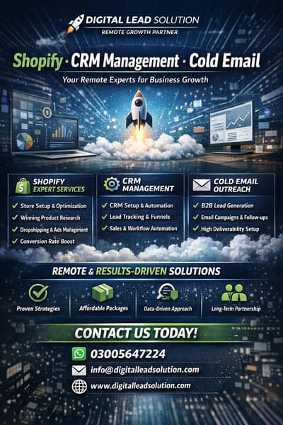 Shopify, CRM & Cold Email Expert | Remote Digital Agency