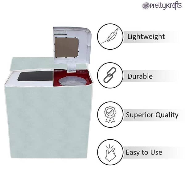 Waterproof & Dustproof Twin Tub Washing Machine Cover for Manual Machines – Universal Size, MultiColor