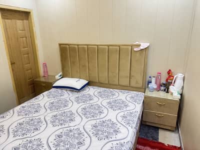 King size bed and mattress with side tables