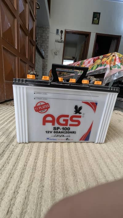 AGS SP-100 12V 60Ah Battery – 100% Working Condition – UPS/Inverter