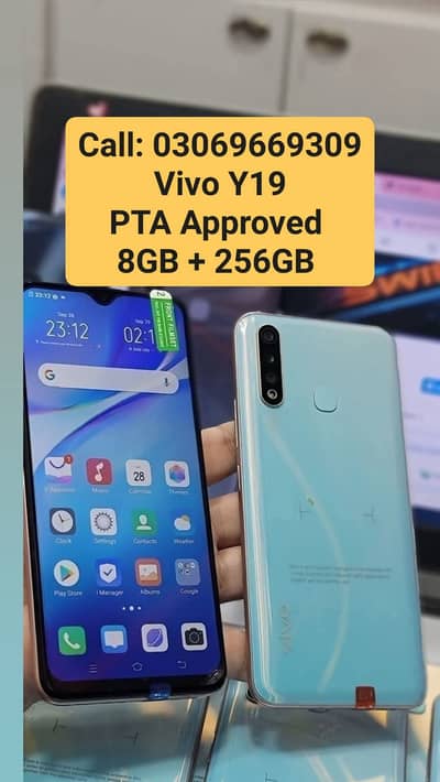 8GB Ram, 256GB Room Vivo Y19 PTA Approved With Box 10by10 & Warranty