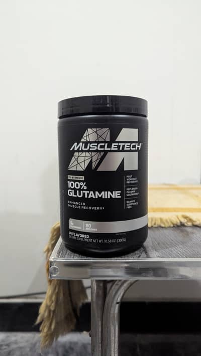 MuscleTech Platinum 100% Glutamine, Unflavoured, 60 Servings