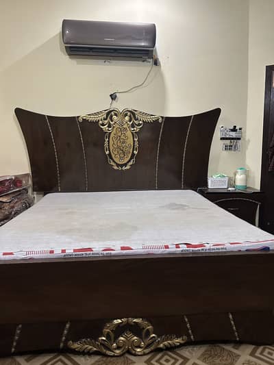 Wooden Bed Set with side tables and Dressing tables