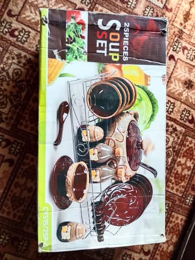 brand new 25 piece soup serving set complete  ceramic